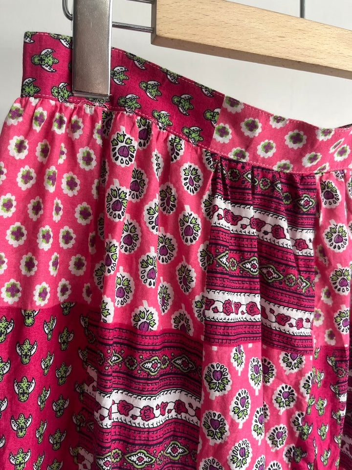 70s Patchwork Tiered Skirt