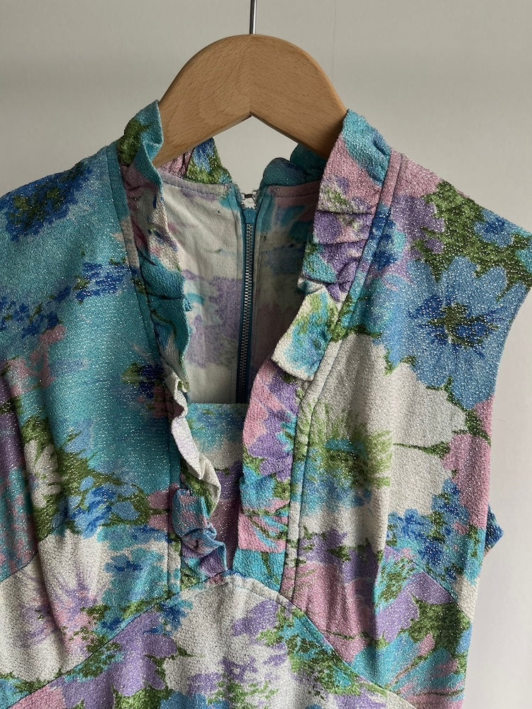 70s Flower Lame Dress