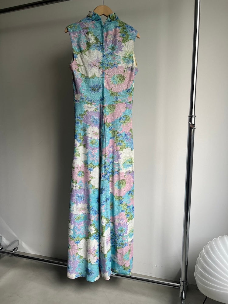 70s Flower Lame Dress