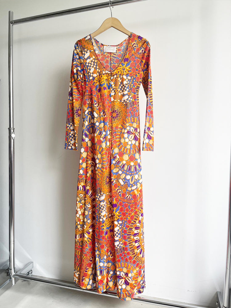 70s Tropical Stretch Dress