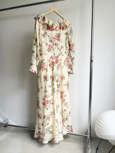 70s Frill Flower Dress