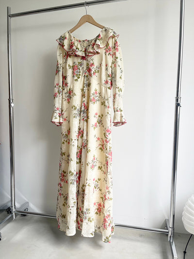 70s Frill Flower Dress