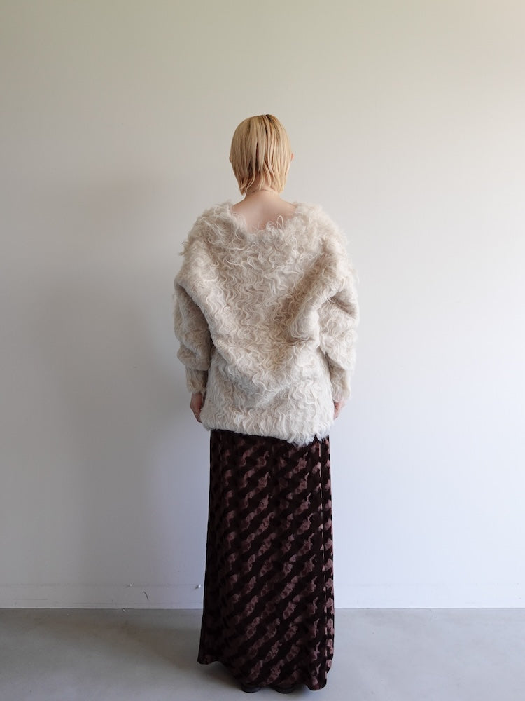 Emboss Velour Long Skirt｜高身長におすすめ｜ベロアロングスカート