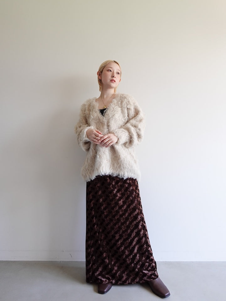 モデル身長：153cm / カラー：Brown / 着用サイズ：Sサイズ