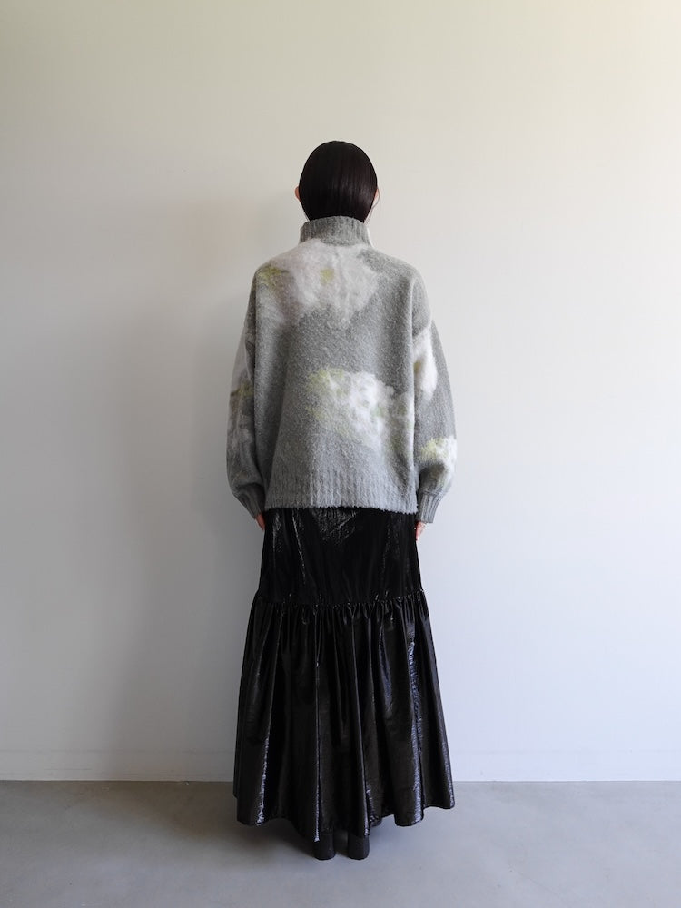 Flower Print Half Zip Knit｜真冬もあったかい ハーフジップニット