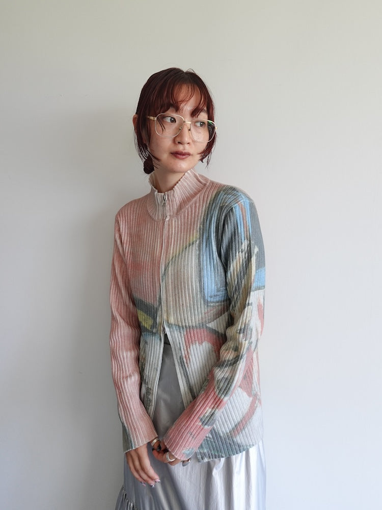 Art Print Rib Zip Knit｜アートニット – MARTE