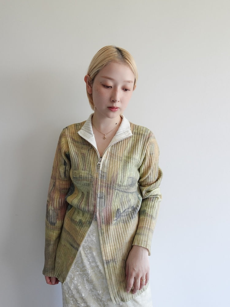 Art Print Rib Zip Knit｜アートニット – MARTE