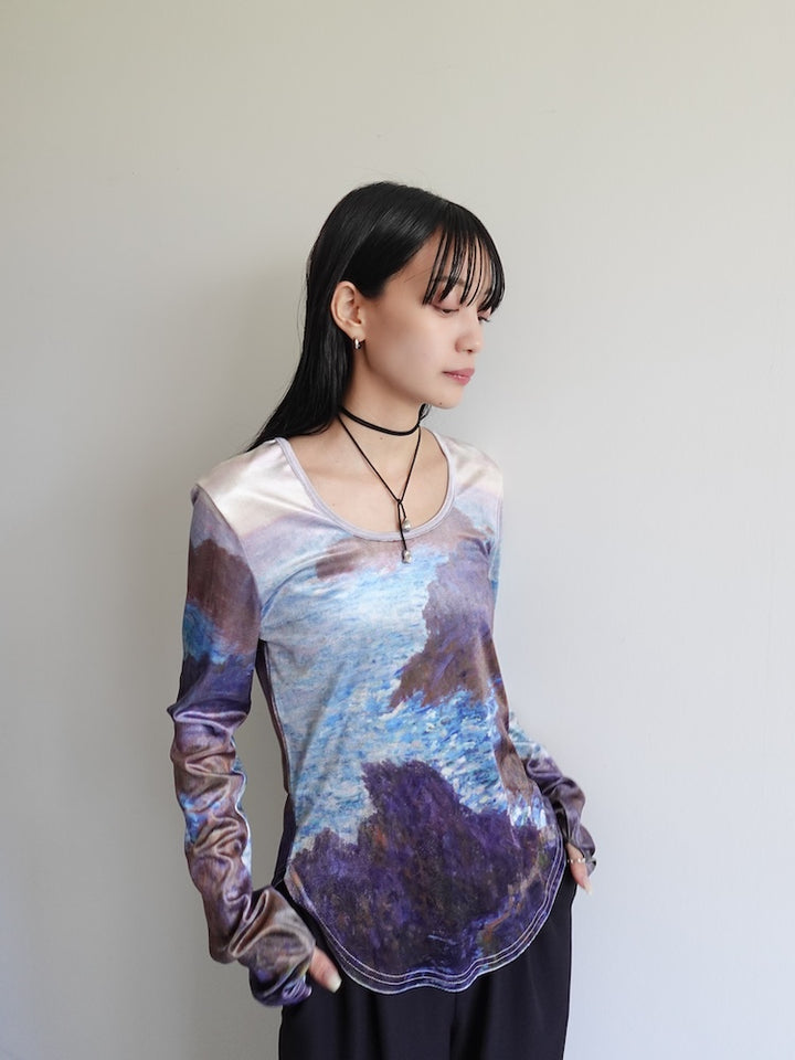 【9月23日(火) 12:00販売開始】Velour Art Print Top / 06 Belle-Isle