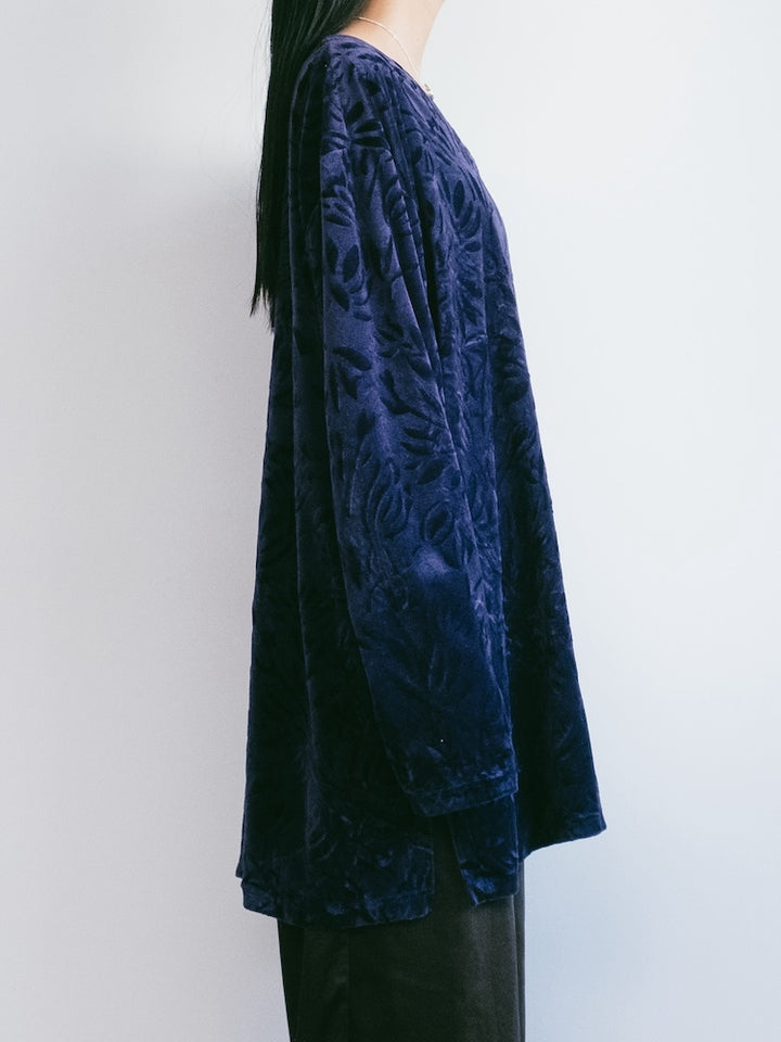 Blue Velour Over Tee