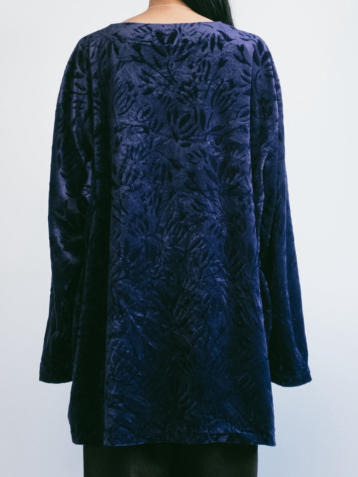 Blue Velour Over Tee