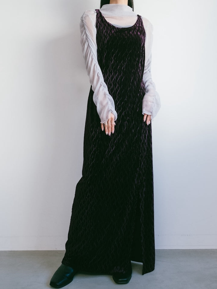 Wave Velour Grape Dress