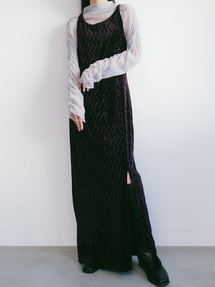 Wave Velour Grape Dress