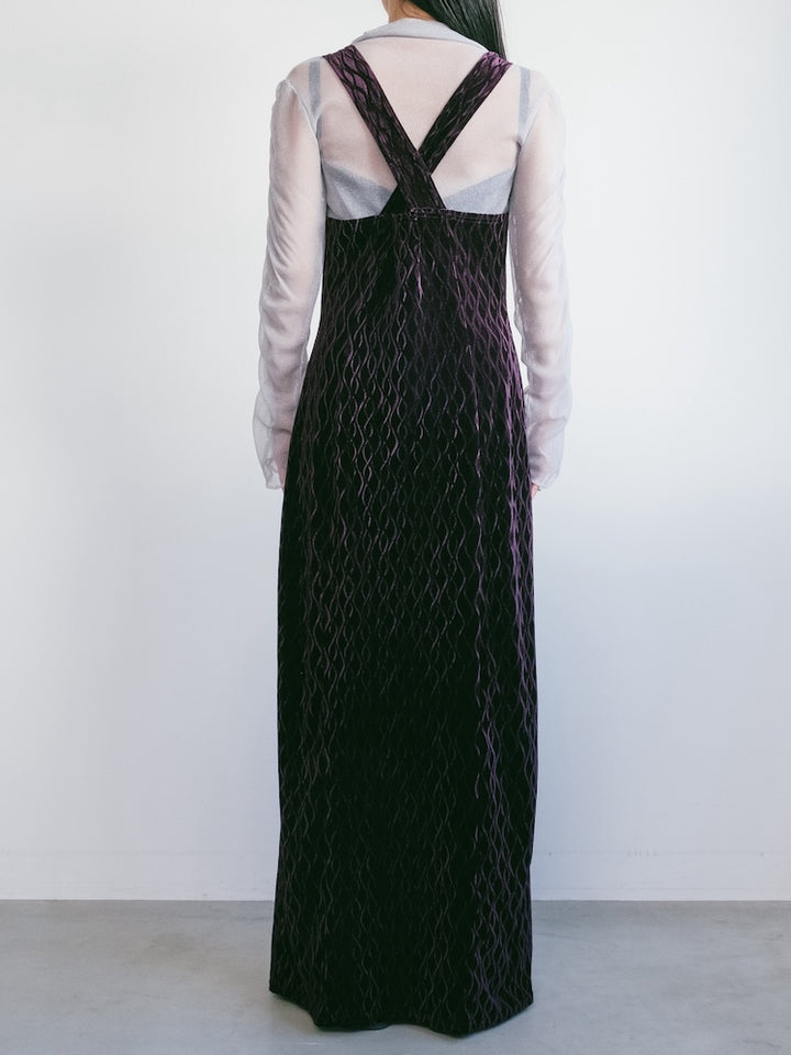 Wave Velour Grape Dress