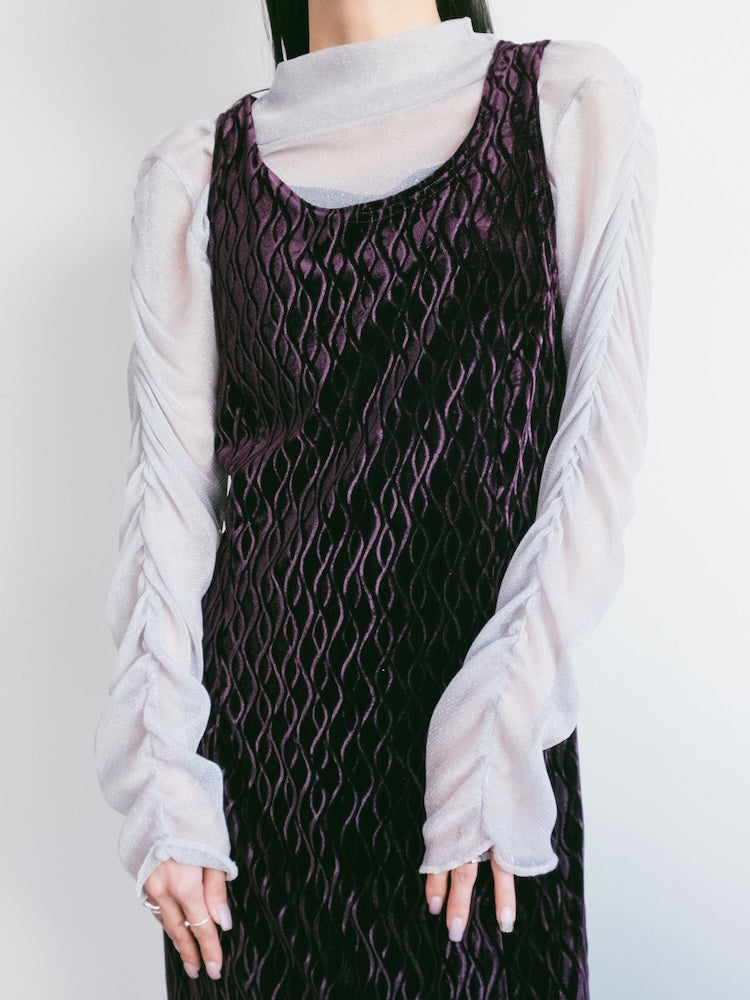 Wave Velour Grape Dress