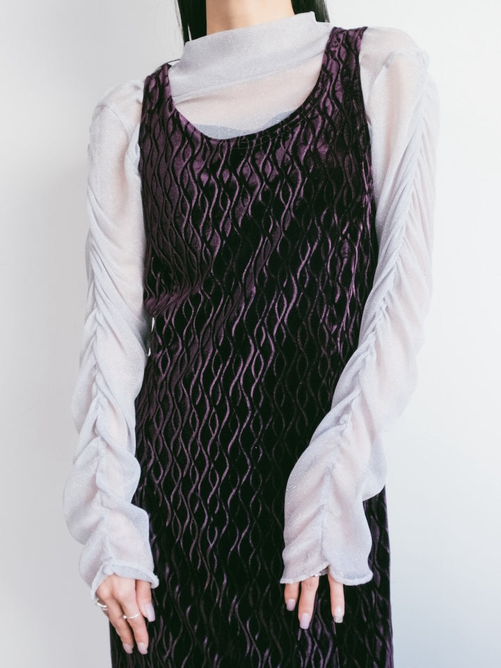 Wave Velour Grape Dress