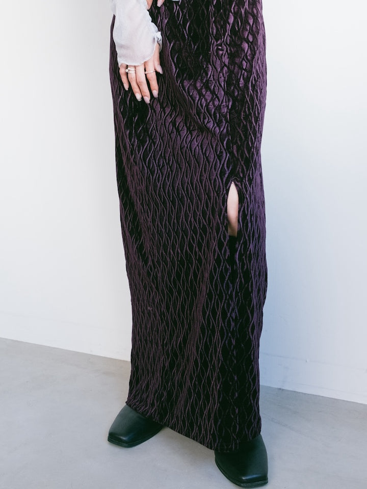 Wave Velour Grape Dress