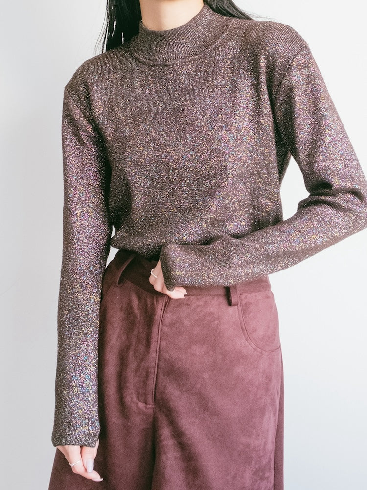 Wool Lame Knit Top