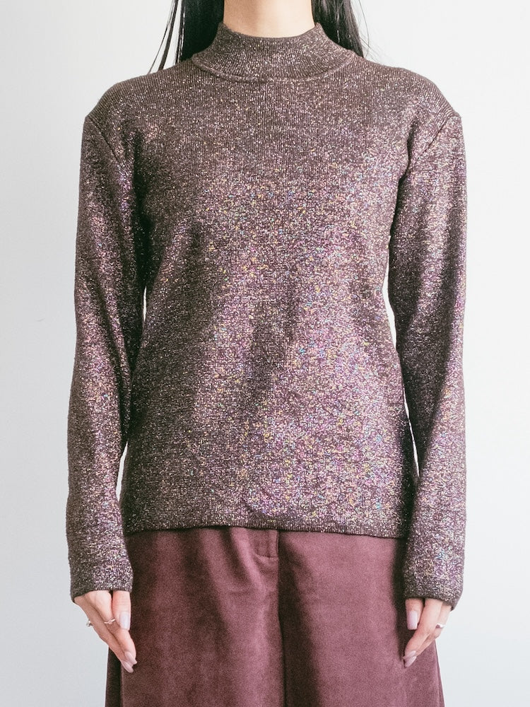 Wool Lame Knit Top