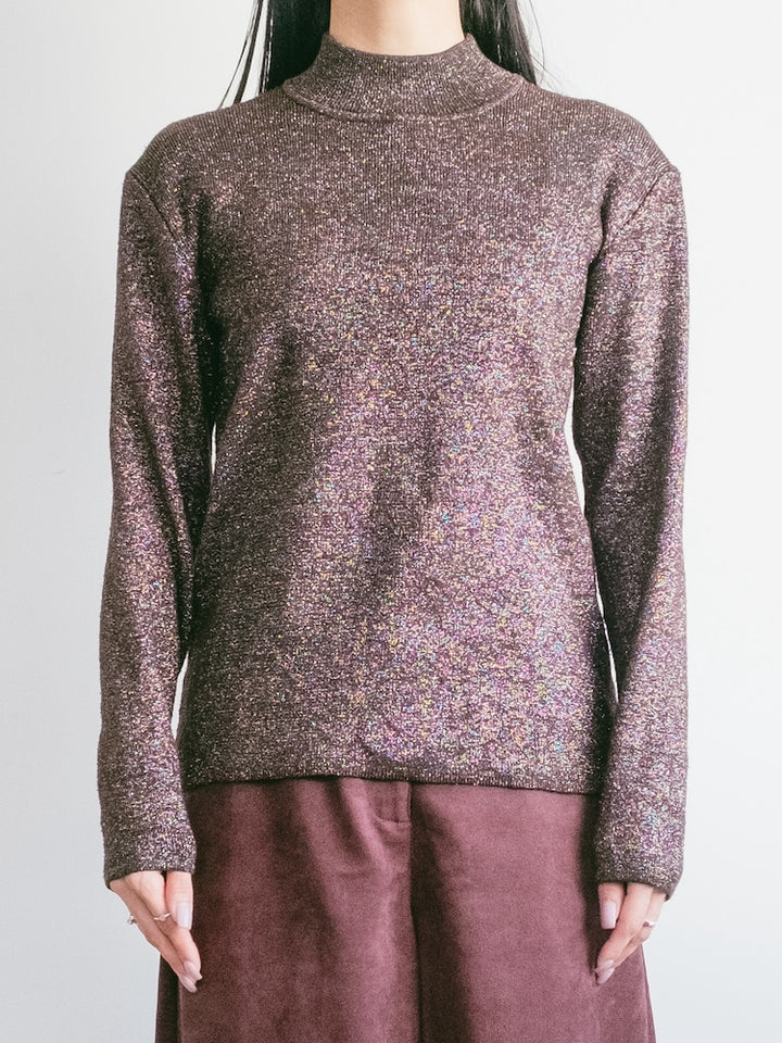 Wool Lame Knit Top