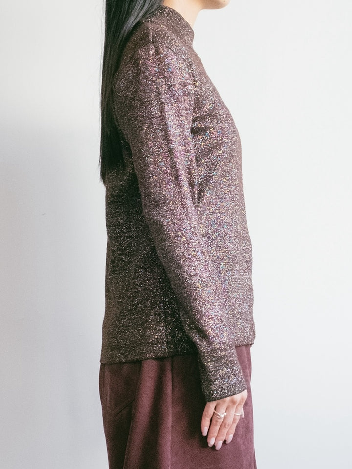 Wool Lame Knit Top