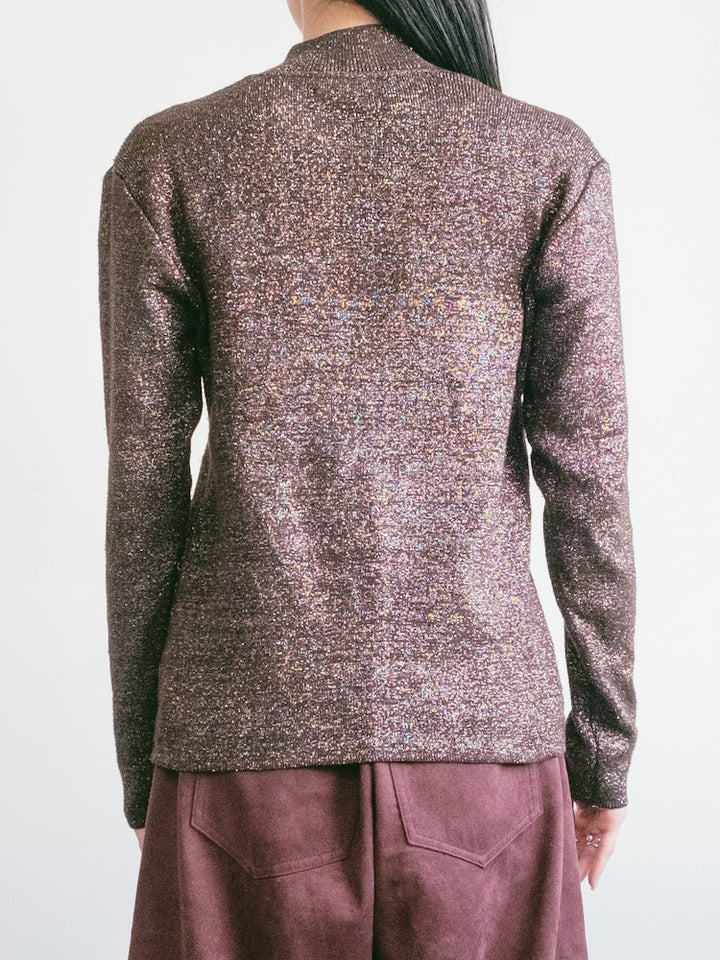 Wool Lame Knit Top
