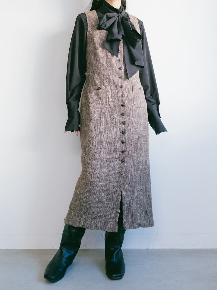 Uneck Tweed Dress
