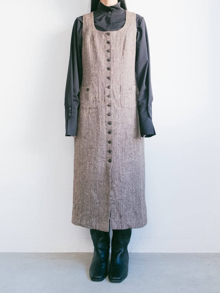 Uneck Tweed Dress