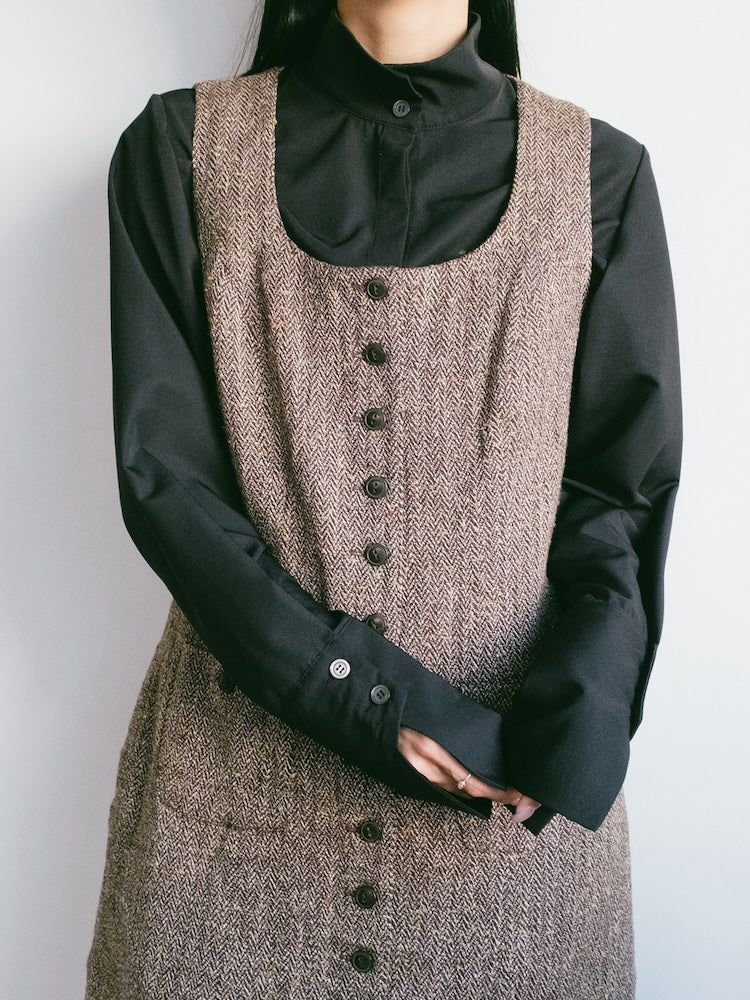 Uneck Tweed Dress