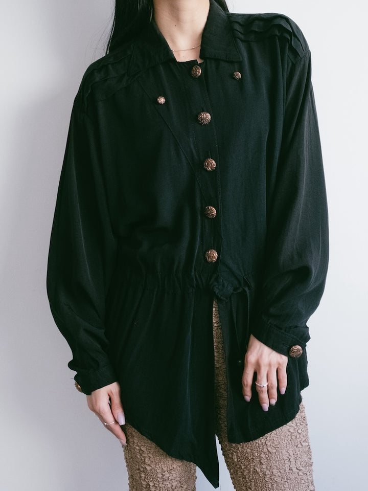 Rayon Design Drawstring Shirt