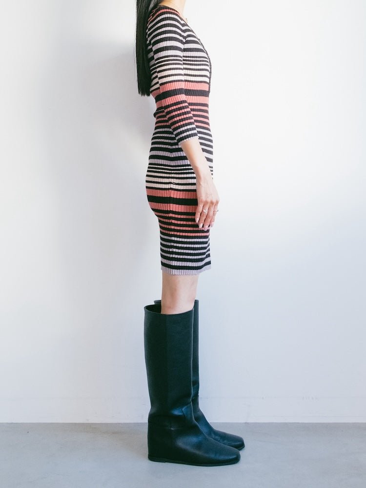 Stripe Compact Knit Dress