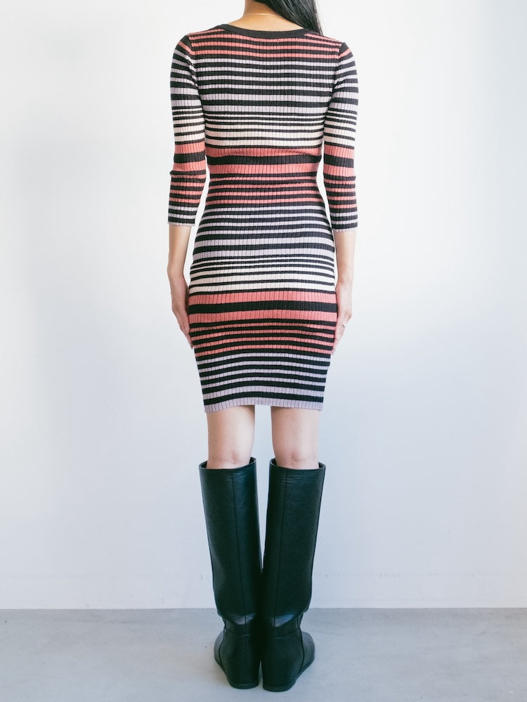 Stripe Compact Knit Dress