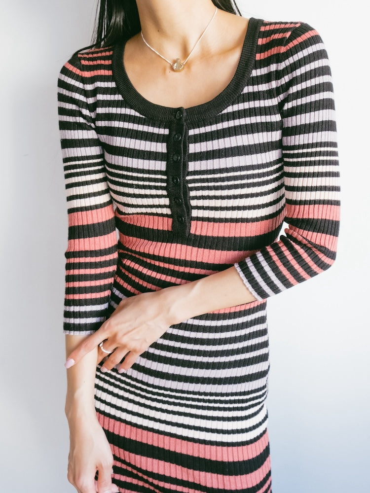 Stripe Compact Knit Dress