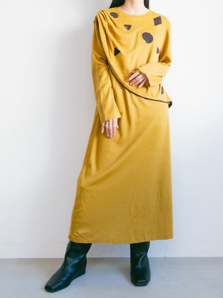 Mustard Ammonite Pieces Dress