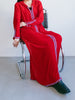 Embroidery Red Velour Dress