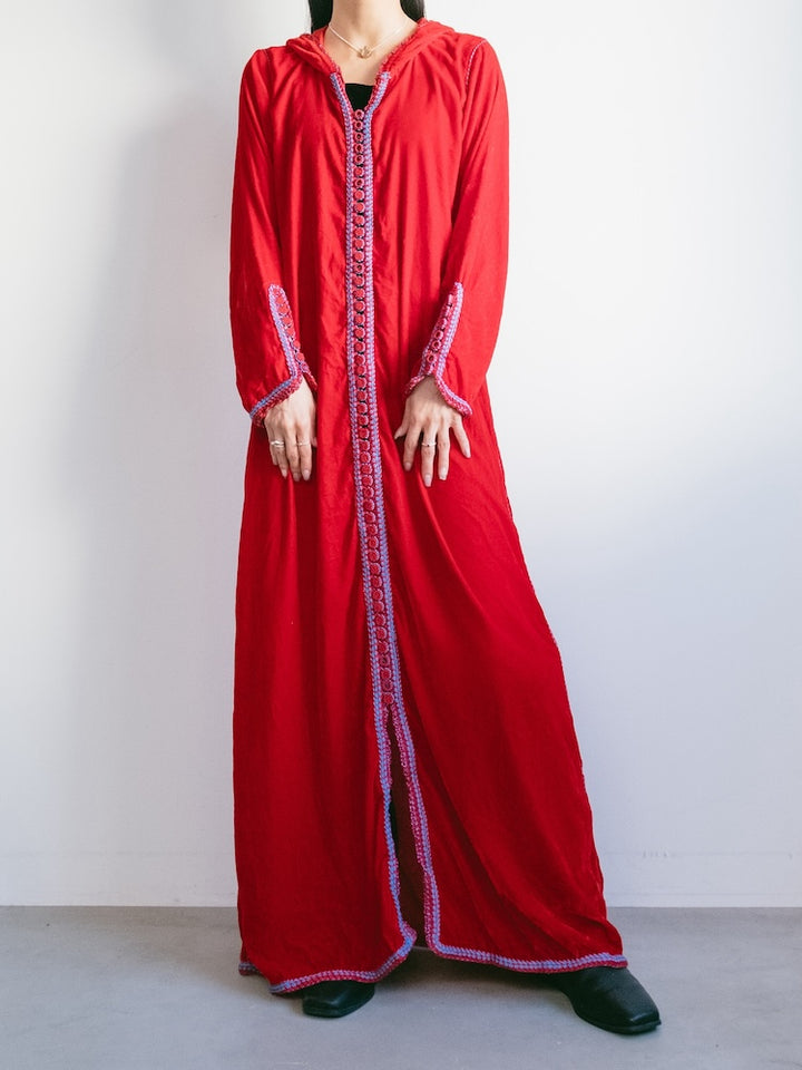 Embroidery Red Velour Dress