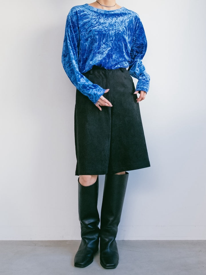 Blue Clash Velour Top