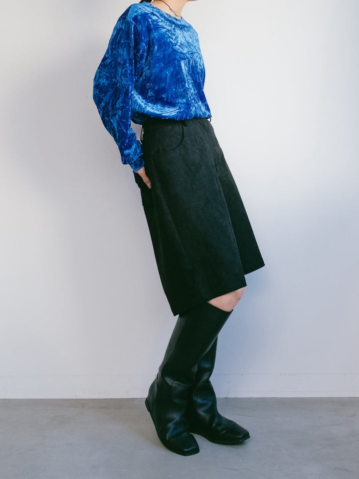Blue Clash Velour Top