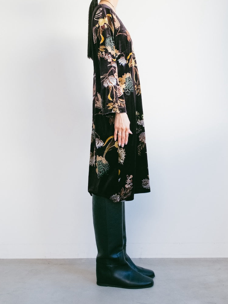 Oriental Velour Midi Dress