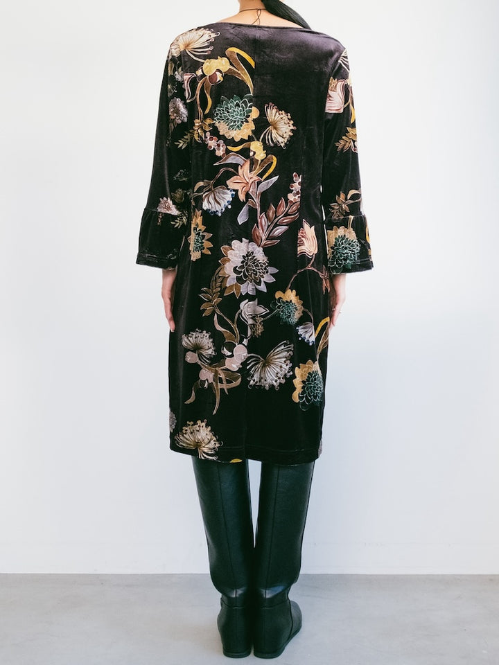 Oriental Velour Midi Dress