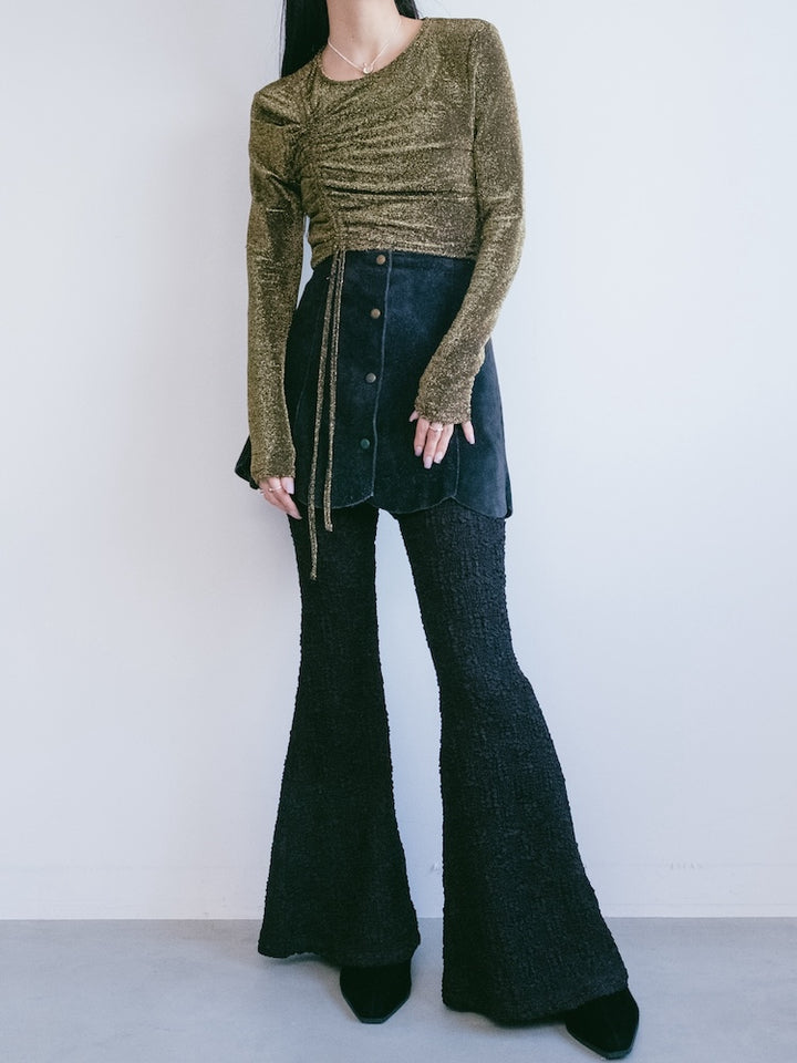 Gold Lame Gather Top
