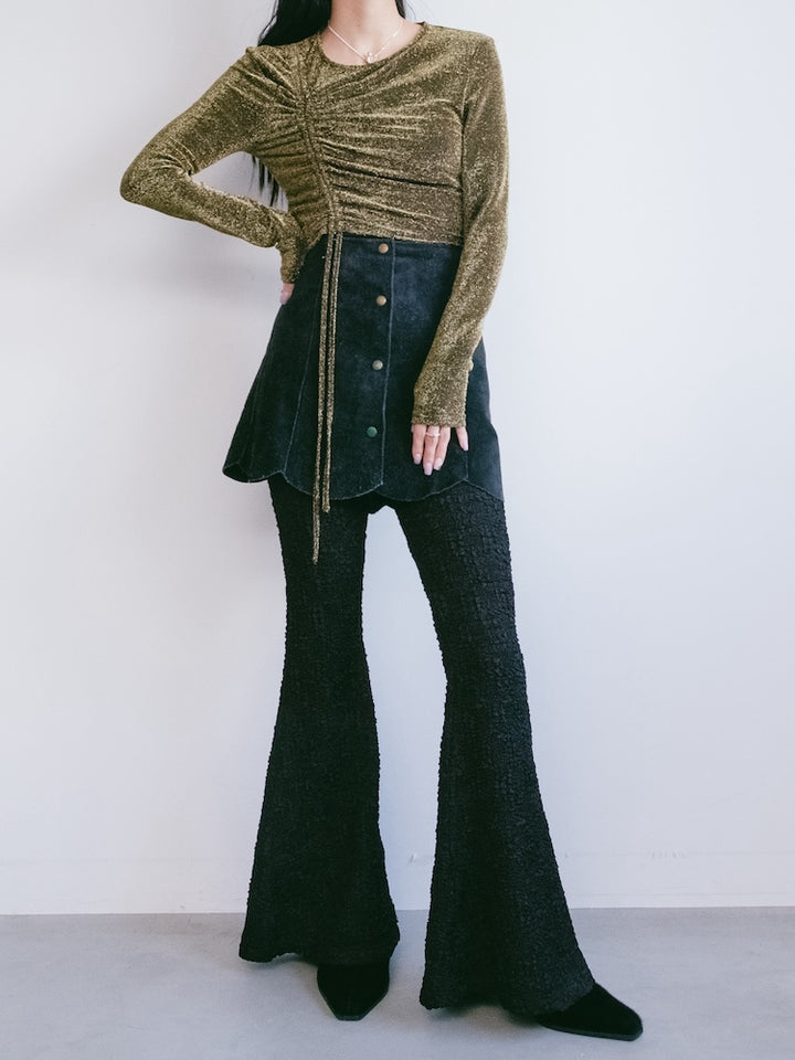 Gold Lame Gather Top