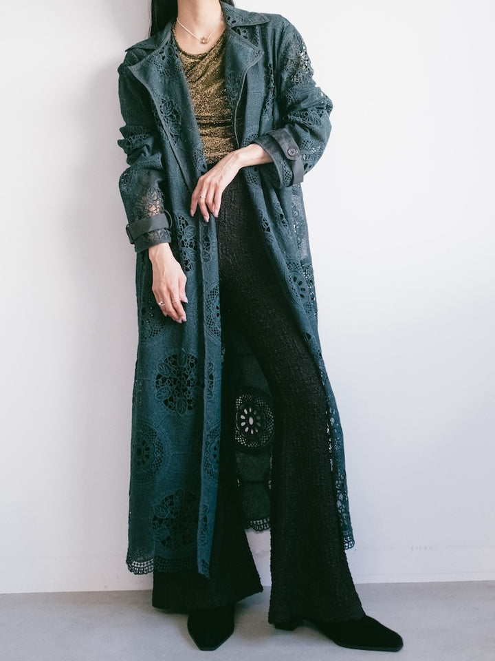 Moss Green Lace Gown