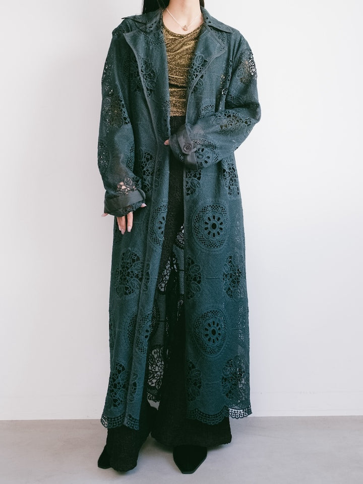 Moss Green Lace Gown