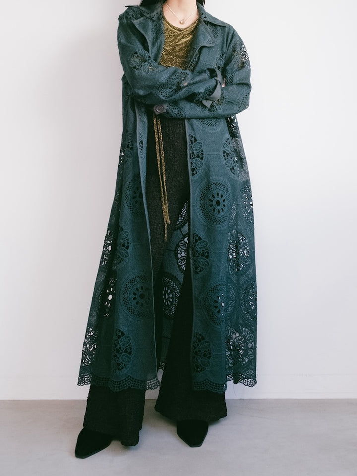 Moss Green Lace Gown