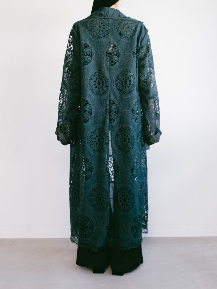 Moss Green Lace Gown