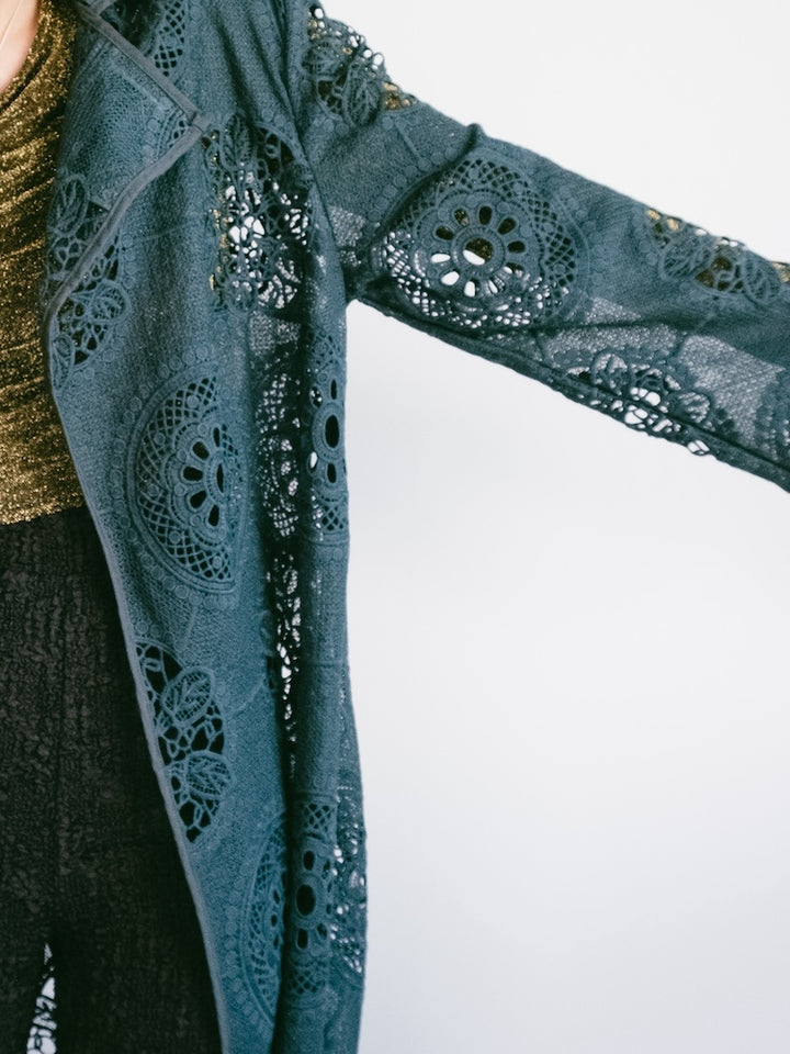 Moss Green Lace Gown