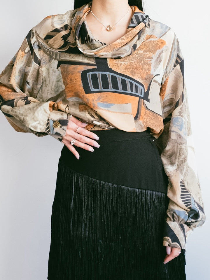 Neck Design Abstract Top