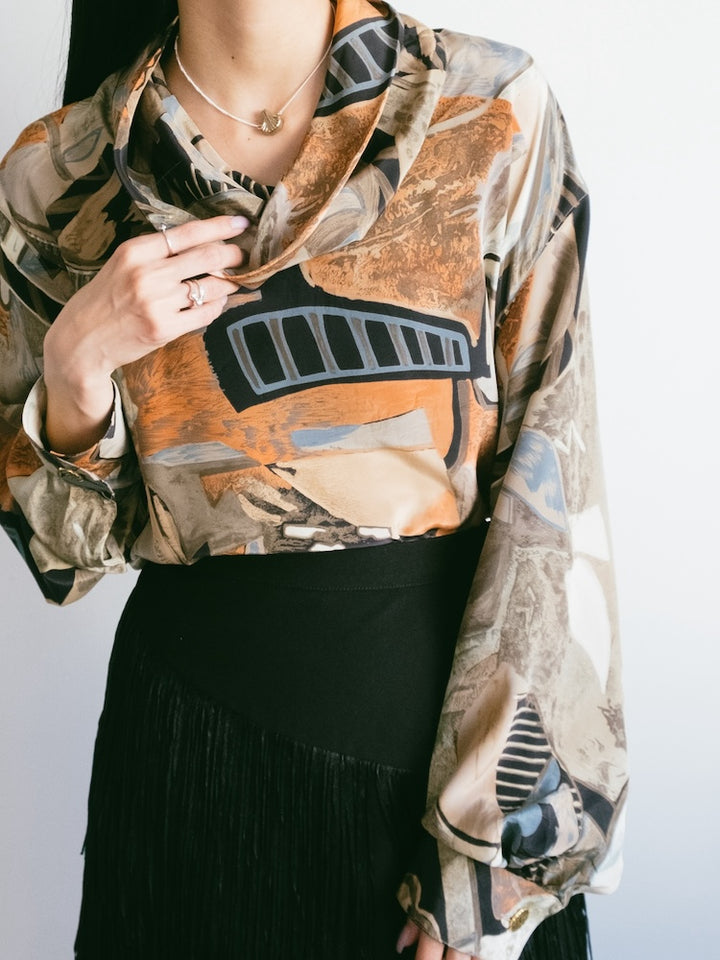 Neck Design Abstract Top