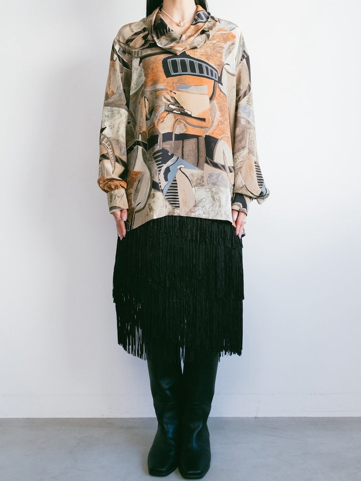 Neck Design Abstract Top