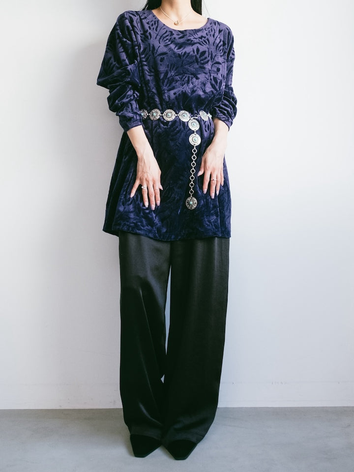 Blue Velour Over Tee